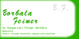 borbala feimer business card